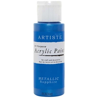 Image of Artiste Acrylic Paint 59ml 2Oz Metallic Sapphire, Quick Drying Professional Art, Craft And Hobby Artists Paint, Vibrant Colour, Water Based Paints Cover All Surfaces With Ease, Ideal For Travel