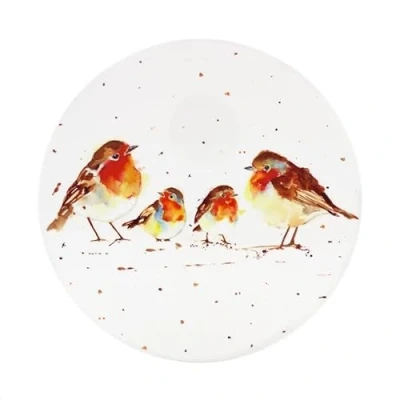 Image of The Leonardo Collection LP52721 Christmas Winter Robins Trivet, Fine China, Boxed