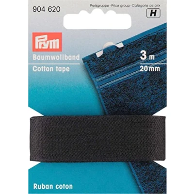 Image of Prym Cotton Tape 20 mm Black