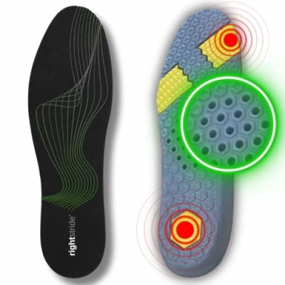Image of Rightstride Cushion Full Length Insoles Shock Absorbing Orthotics with Heel Pad Everyday Walking &amp; Standing All Shoes Boots Injury Relief, Plantar Fasciitis, Arch Support (9 10)