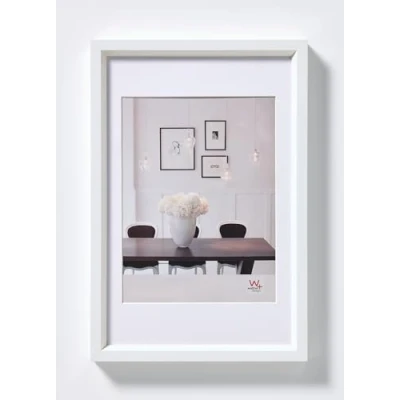 Image of walther Design Picture Frame White 40 x 50 cm with PassepArtout, Steel Style Plastic ES050W