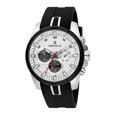 Image of Orphelia Bernina Men&#039;s Quartz Watch with Multicolour Dial Analogue Display and Black Silicone Strap 86600