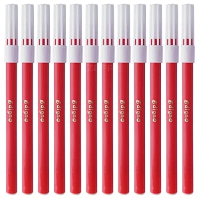 Image of DIGNO Colouring Pens, Pack, Felto Felt Tip Pens for Kids Children School Home Office Draw Mark Write Sketch ZOFAX Black Ball Pen (PACK 48 RED)