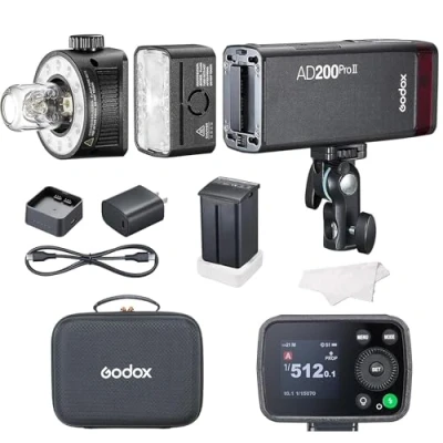 Image of Godox AD200Pro II AD200 Pro Camera Flash Speedlight 200Ws Led Video Light,TTL 2.4G,HSS 1/8000s,500 Full Power Flashes,for Sony Canon Nikon Fuji Olympus Cameras (AD200 Upgraded)
