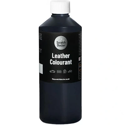 Image of Scratch Doctor Leather Colourant Restore &amp; Repair Faux Vinyl Paint for Furniture Sofas Car Seats Shoes Handbags (Dark Blue, 250ml)