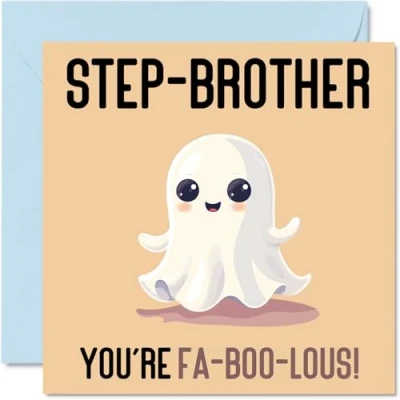 Image of Birthday Cards for Step Brother Fa Boo Lous Funny Happy Card from Sister, Sibling Gifts, 145mm x Joke Greeting Men Him