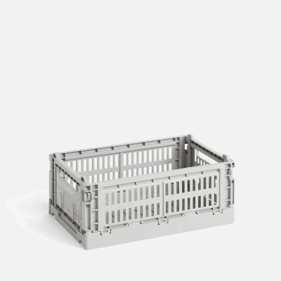 Image of HAY Colour Crate S Transport Box Recycled Polypropylene Light Grey
