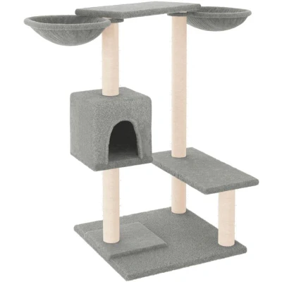 Image of vidaXL Cat Tree with Scratching Posts Light Grey 82 cm