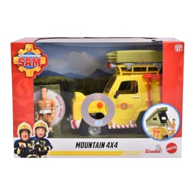 Image of Simba 109252653 Fireman Off Road Vehicle, Roof Tent for Folding, Sam Figure, Light, Winch, Accessories, 16 cm, from 3 Years