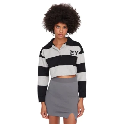 Image of Trendyol Women Mini Bodycon Regular Knitwear Skirt Gray