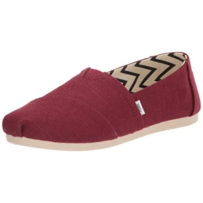 Image of TOMS Women&#039;s Alpargata Heritage Canvas Loafer Flat, Black Cherry, 5 UK