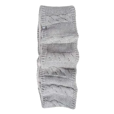 Image of HEAT HOLDERS Ladies Winter Soft Fleece Lined Cable Knit Thermal Snood Infinity Scarf (One Size, Light Grey (Infinity))