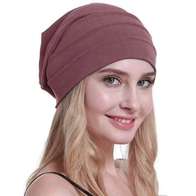Image of osvyo Cotton Chemo Hats Soft Caps Cancer Headwear for Women Hair Loss Sealed Packaging, sandybrown, One Size Fits All