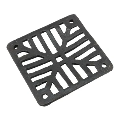 Image of Black Cast Square Drain Grate Gully Grid Cover (5&quot; 125mm x 10mm)