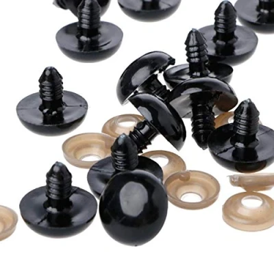 Image of First Steps ® Round Black Plastic Safety Eyes for Dolls Teddy Bears (12mm x 5 Pairs)