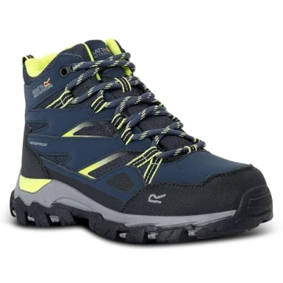 Image of Regatta Kids&#039; Holcombe Iii Walking Boots Navy Lime Punch, Size: UK Infant 13