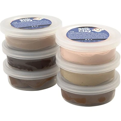Image of Creativ 100263 6 x 14 g Silk Clay Assorted, Skin Colours