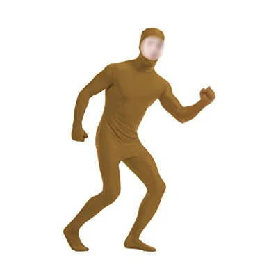 Image of lucky baby store Boys&#039; Mens Full Body Open Face Spandex Lycra Unitard Mask Zentai Costume Bodysuit (XXXL, brown)
