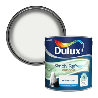 Image of Dulux Simply Refresh Matt Emulsion Paint White Cotton 2.5L, 5382884