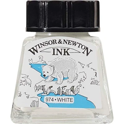 Image of Winsor &amp; Newton 14ml Drawing Ink Bottle White