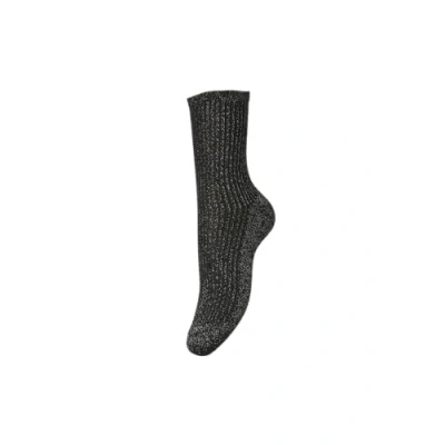 Image of PIECES Women&#039;s Pcsebby Glitter Socks Noos, Black/Stripes: Black, One Size