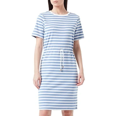 Image of Vila Women&#039;s Vitinny Waist Detail S/S Dress/L Su Mini, English Manor/Stripes: White, S