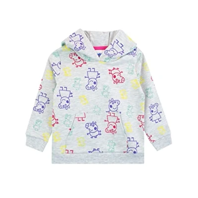 Image of Peppa Pig Girls Hoodie Grey 5 6 Years