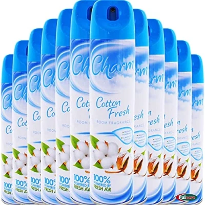 Image of Bulk Buy Charm Air Freshener Cotton Fresh Room Fragrance Aerosol Spray Can NON FLAMMABLE Pack of 12