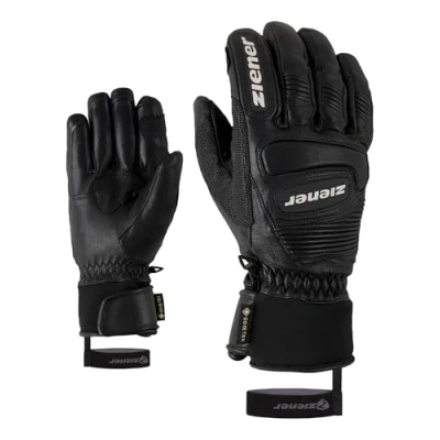 Image of Ziener Adult Guard GTX Grip PR Ski Gloves/Winter Sports Waterproof, Breathable, Gore Tex, Primaloft, Leather, Racing, Black, 7.5