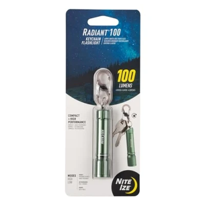 Image of Nite Ize R100F 08 R7 Radiant 100 Keychain EDC Flashlight, Olive