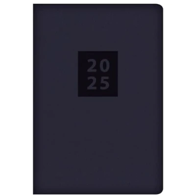 Image of 2025 Stylish Navy Textured Fabric Cover Pocket Diary Week to View Planner