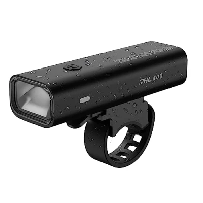 Image of ROCKBROS Bicycle Front Light 400 Lumens USB Rechargeable LED Bike Waterproof Headlight with 2000mAh Battery Cycling for Road Mountain 4 Modes Fits All Bicycles