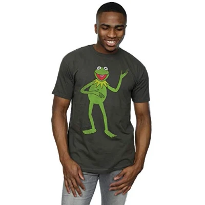 Image of Muppets Disney Men&#039;s The Classic Kermit T Shirt Large Light Graphite