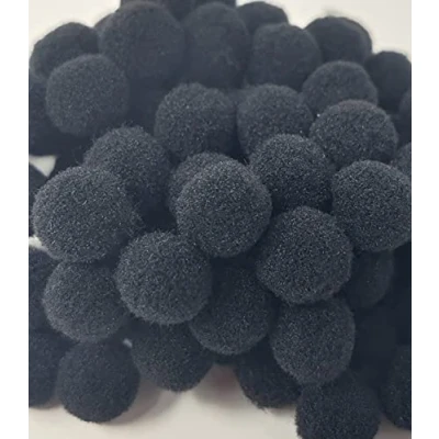 Image of Pack of 100 Mini 10mm Arts &amp; Craft Poms [Black]
