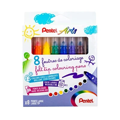 Image of Pentel SCS3E 8 Broad Tip Colouring Pens