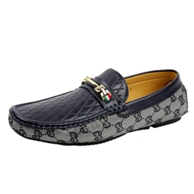 Image of Italian Design Mens Designer Slip On Loafers Shoes Casual Smart Footwear Blue