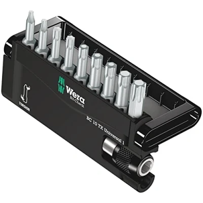 Image of Wera 05056164001 Bit Check Set 8167 9/TZ Torsion Extra tough for Drill/Drivers, Metal Jointing, Torx TX8 40 10pc