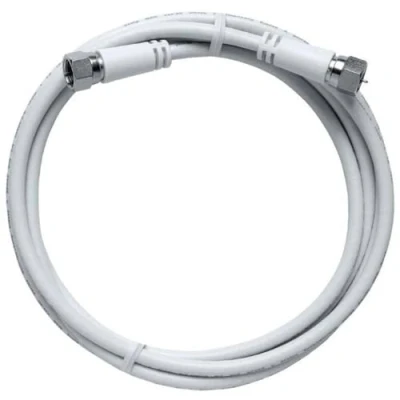 Image of Axing MAK 150 80 coaxial modem patch cable high shielded with F plugs connectors 1.5 white
