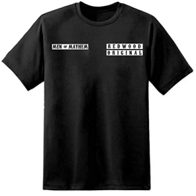 Image of Sons of Anarchy T Shirt Redwood Original Men Mayhem (S 3XL) Jax Teller Opie California (L.) Black