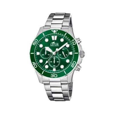 Image of Lotus Men&#039;s Quartz Watch with White Dial Analogue Display and Silver Stainless Steel Bracelet 15883/1