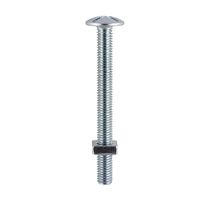 Image of TIMCO BZP Roofing Bolt and Square Nut 6 x 35 Zinc Box of 100