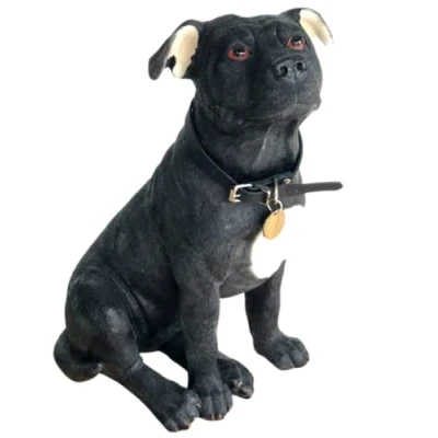 Image of Animal Crackers Staffordshire Bull Terrier figurine, large (26cm) realistic ornament by Leonardo