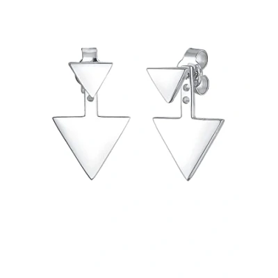 Image of Elli 925 Sterling Silver Ear Studs Triangle Geo Look Basic 0309450516