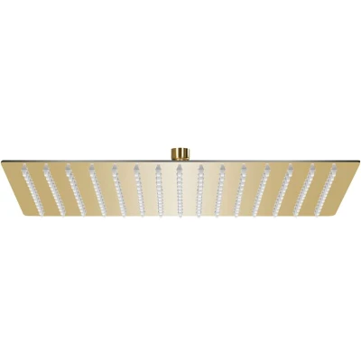 Image of vidaXL Rain Shower Head Stainless Steel 40x30 cm Rectangular Gold