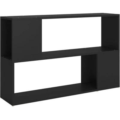 Image of vidaXL Book Cabinet Black 100x24x63 cm Engineered Wood