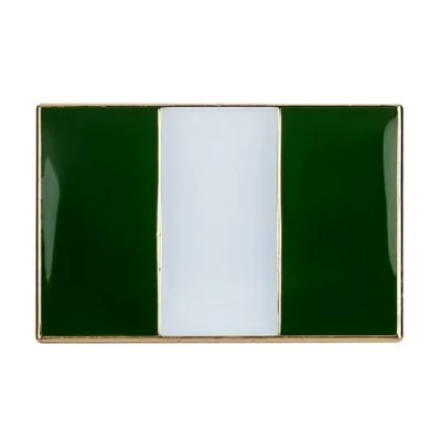Image of Nigeria National Flag Metal Enamel Pin Badge Lapel Rectangle