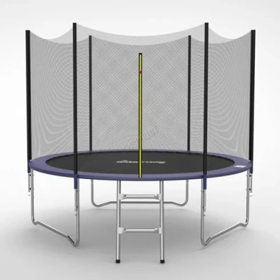 Image of GALACTICA 8FT Round Trampoline Set Outdoor Garden Safety Net Enclosure Spring Jump Mat Padding Ladder GT TS 01 Blue