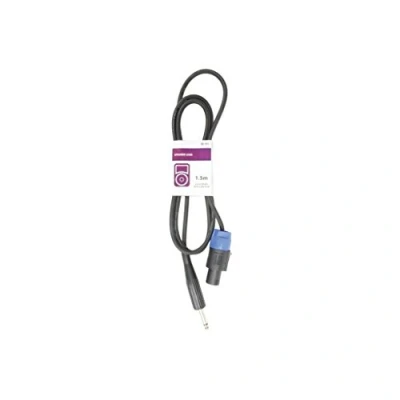 Image of qtx 1.5 m 6.3 mm Mono Jack to SPK Plug Speaker Lead Black