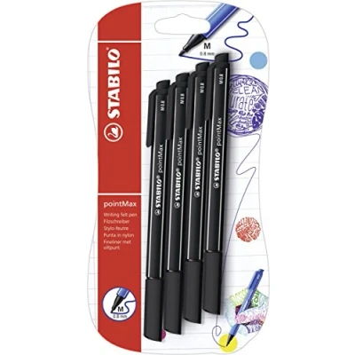 Image of Fineliner STABILO pointMax Pack of 4 Black