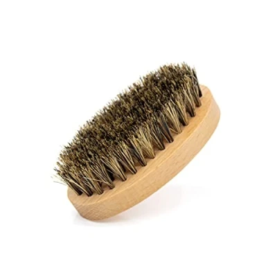 Image of For Facial Hair Boar Bristle Beard Brush Oval Wood Handle &amp; Mustache Massage Comb Men Grooming Tool